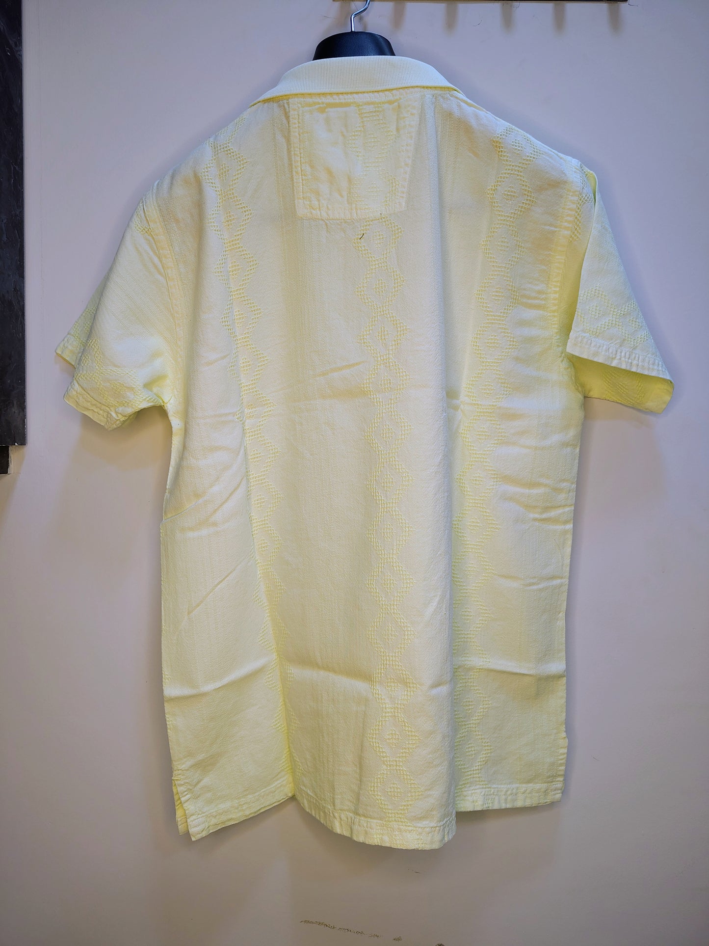 Pastel Yellow Textured Polo T‑Shirt – Clean, Minimal Smart-Casual Look for Men 👕✨