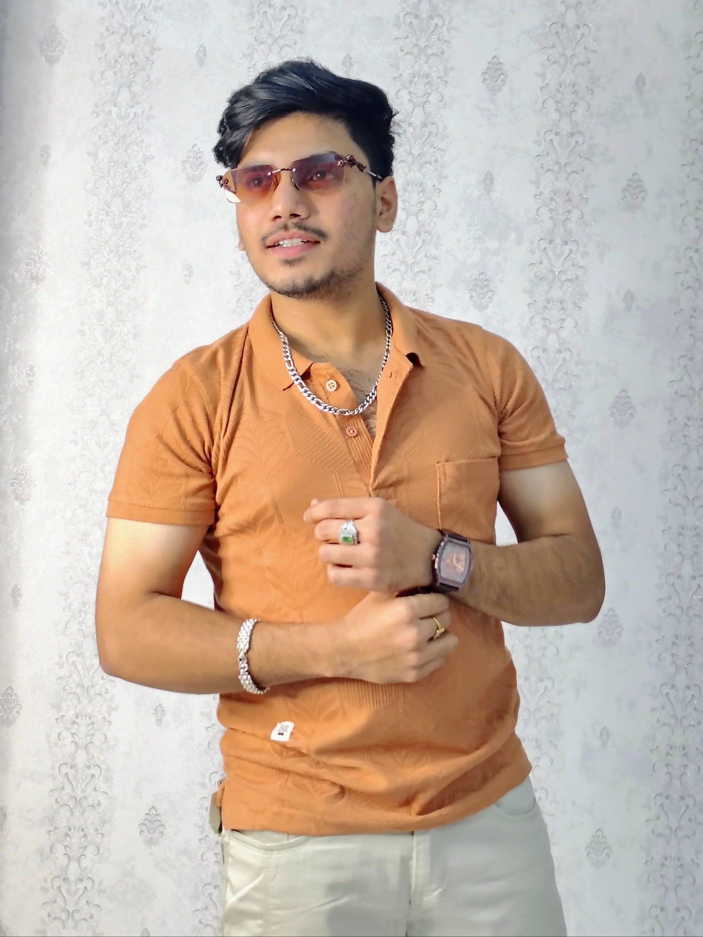 Classy Polo T-Shirt : The Perfect Smart-Casual Look for Men (Terracotta Colour)👔✨