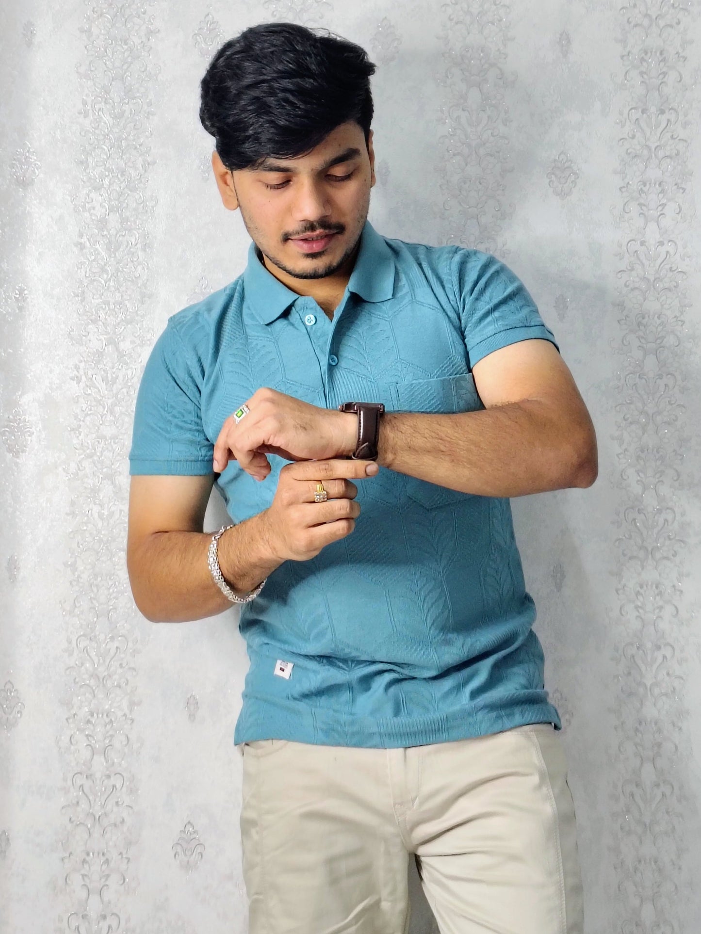 Classy Aqua Blue Polo T‑Shirt: The Perfect Smart-Casual Look for Men 👔✨