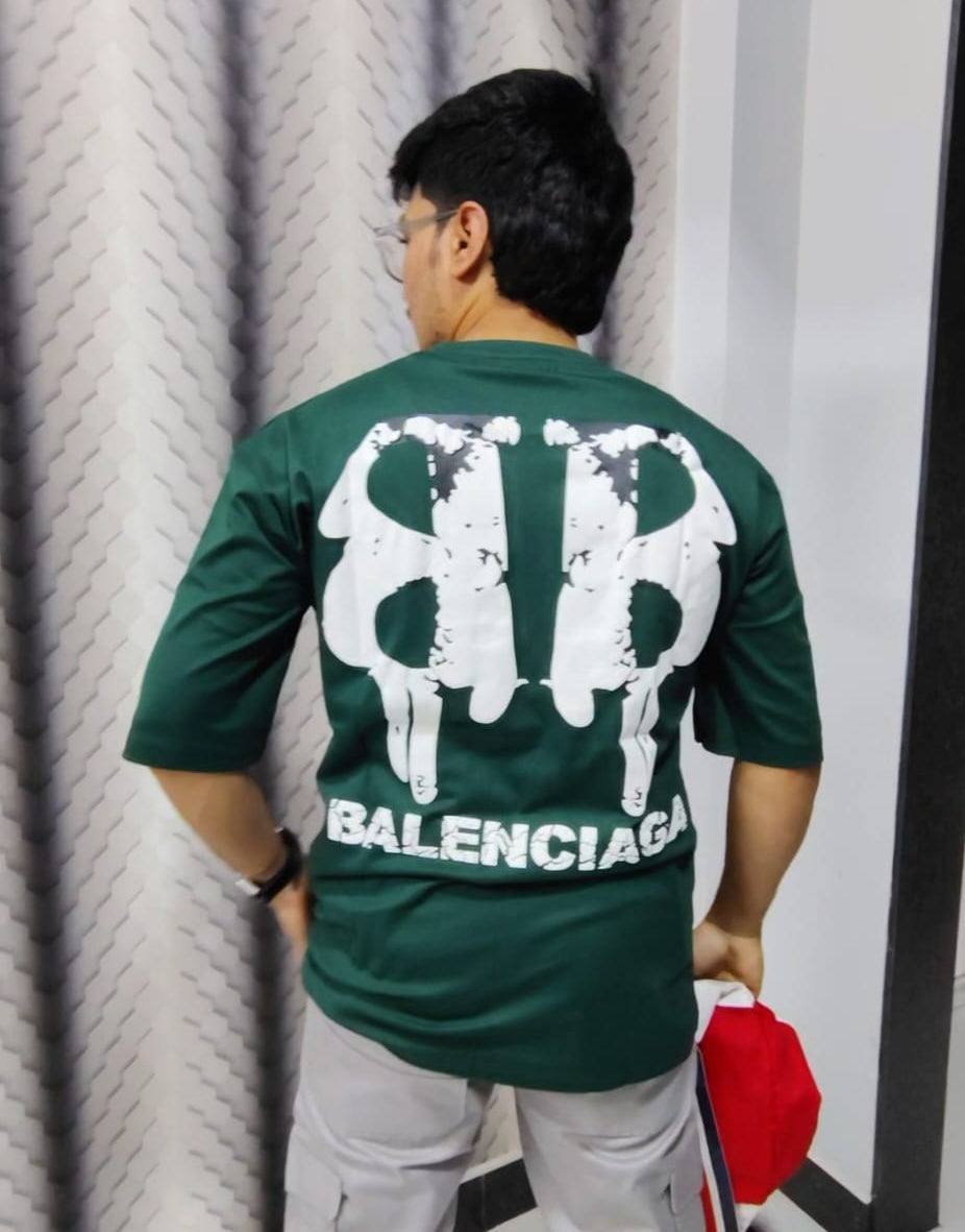 Forest Green Oversized Graphic Tee – Bold Drip BB Back Print Streetwear T‑Shirt for Men 👕🔥